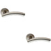 2x PAIR Arched Round Bar Handle on Round Rose Concealed Fix Satin Steel Loops