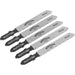 5 PACK 55mm HSS Metal Jigsaw Blade - 21 TPI - Wavy Set Teeth - Metal Saw Blade Loops