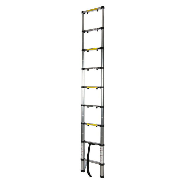 2.6m Telescopic Lightweight Ladder 9 Rung Step / Loft Ladders Compact Storage Loops