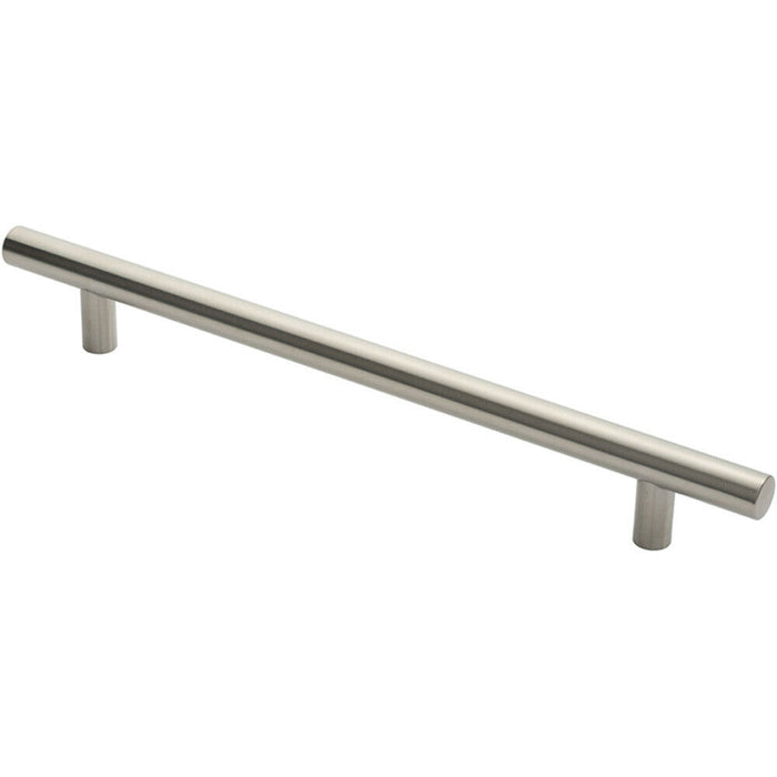 Straight T Bar Pull Handle 600 x 30mm 450mm Fixing Centres Satin Steel Loops