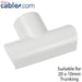 20mm x 10mm White Clip Over 2 Way T Splitter Trunking Adapter Wall Conduit AV TV Loops