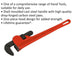 450mm Cast Steel Pipe Wrench - European Pattern - 13-63mm Carbon Steel Jaws Loops