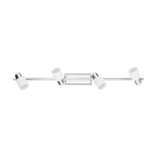 Wall Light Colour 4 Spots Chrome Plated & White Steel Bulb GU10 4x5W Included Loops