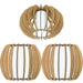 Low Ceiling Light & 2x Matching Wall Lights Wood Cage & White Glass Shade Lamp Loops