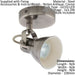 Twin Ceiling Spot Light & 2x Matching Wall Lights Antique Nickel Lamp Shade Head Loops