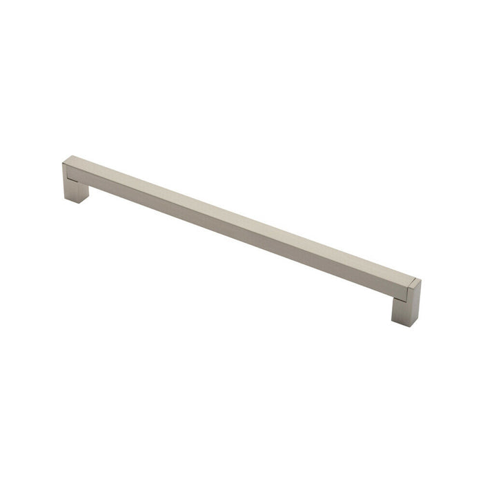 Square Section Bar Pull Handle 335 x 15mm 320mm Fixing Centres Satin Nickel Loops