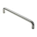 Round D Bar Pull Handle 319 x 19mm 300mm Fixing Centres Satin Steel Loops