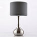 Touch Dimmer Table Lamp Satin Nickel & Grey Shade Modern Metal Bedside Light Loops