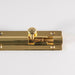 Straight Barrel Surface Mounted Door Bolt Lock 200 x 32mm Polished Brass Loops