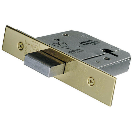 76mm 5 Lever Mechanism BS Deadlock Stainless Brass Door Security Latch Loops