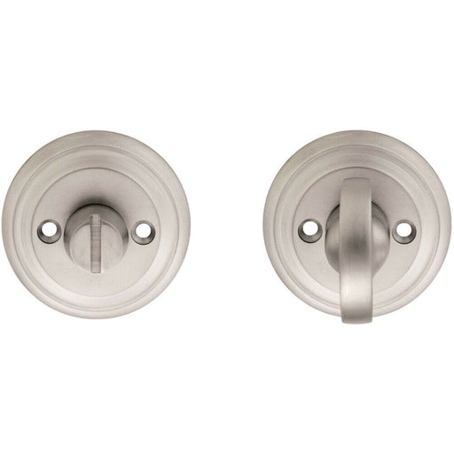 Bathroom Thumbturn And Release Handle Reeded Design 55mm Dia Satin Chrome Loops