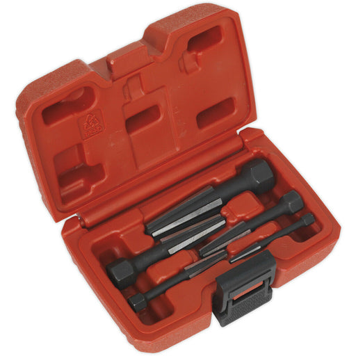5 Piece Double Edge Screw Extractor Set - Damaged Bolt & Screw Extraction - Case Loops