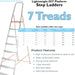 1.5m Lightweight Aluminium Platform Step Ladders 7 Tread Anti Slip DIY Steps Loops