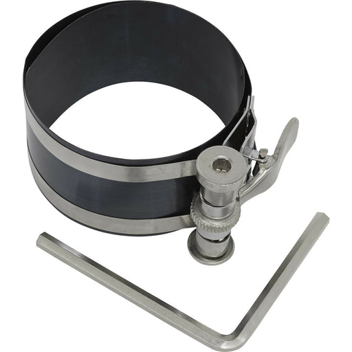 Piston Ring Compressor - Sprung Steel Wrap - 38mm to 83mm Capacity - Steel Key Loops
