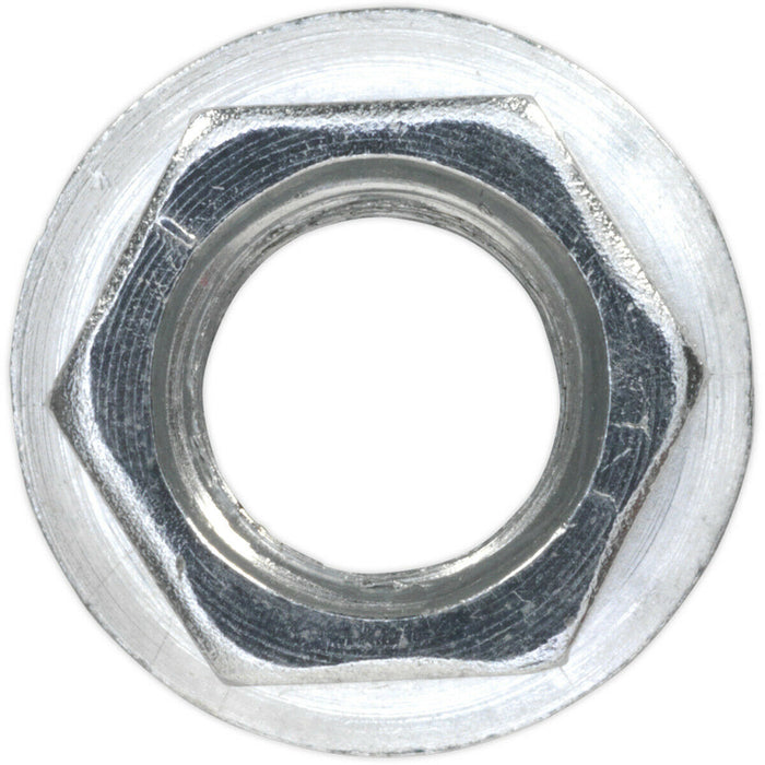 Pack of 100 Zinc Plated Serrated Flange Nut - 1.5mm Pitch - M10 - DIN 6923 Loops