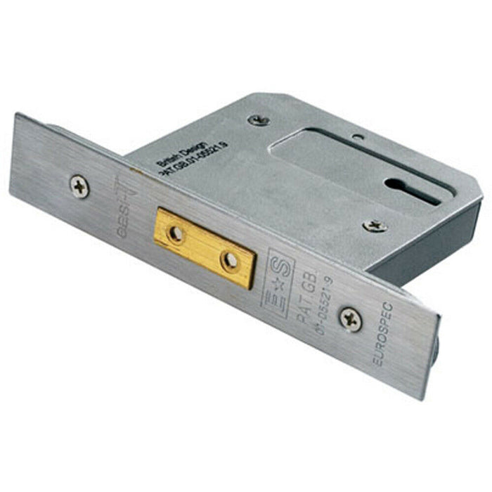 76mm Euro Profile 5 Lever Deadlock Satin Stainless Steel Door Security Latch Loops