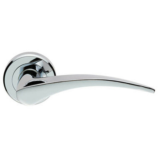 PAIR Arched Tapered Handle on Round Rose Concealed Fix Polished Chrome Loops