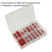 260 Pc Red Crimp Terminal Assortment - Various Connectors & Sizes - Electrical Loops