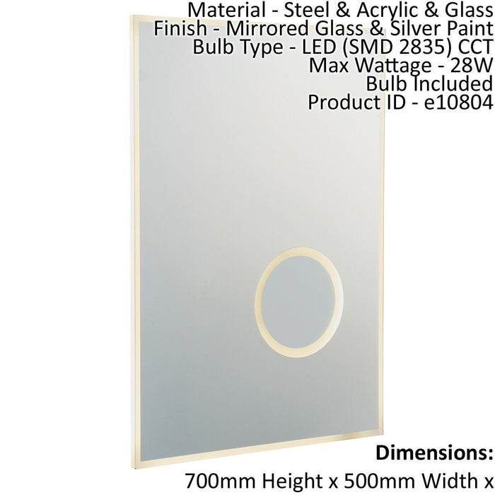 Wall Light IP44 Mirrored Glass & Silver Paint 28W LED Bulb Included Loops