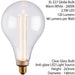 VINTAGE LED Filament Light Bulb CLEAR GLASS E27 Screw 2.5W XL 243mm x 148mm Lamp Loops