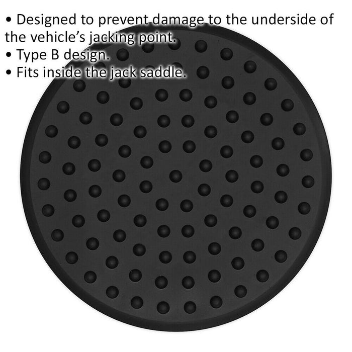 Safety Rubber Jack Pad - Type B Design - 99.5mm Circle - Fits Over Jack Saddle Loops