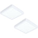 2 PACK Wall / Ceiling Light White 210mm Square Surface Mounted 16.5W LED 4000K Loops