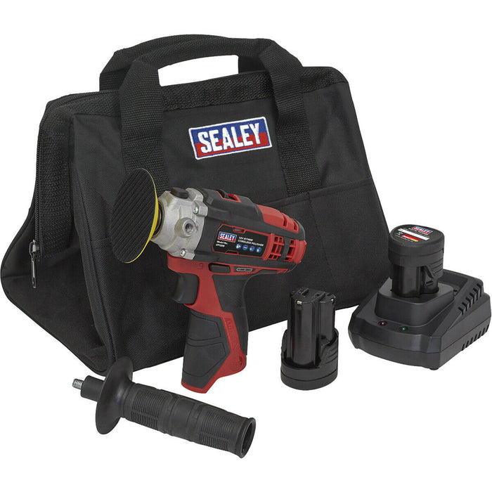 12V Cordless Polisher Kit - Includes 2 x 1.5Ah Batteries & Battery Charger - Bag Loops