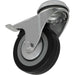 75mm Swivel Bolt Hole Castor Wheel with Brake - 23mm Rubber Tread Steel Centre Loops