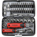 38 Piece 1/4 Inch Drive Socket and Bit Set - Chrome Vanadium - Ratchet Wrench Loops