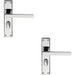 2x PAIR Straight Square Handle on Bathroom Backplate 180 x 40mm Polished Chrome Loops