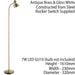 Tall Arched Floor Lamp Antique Brass Free Standing Curved Arm Sofa Reading Light Loops