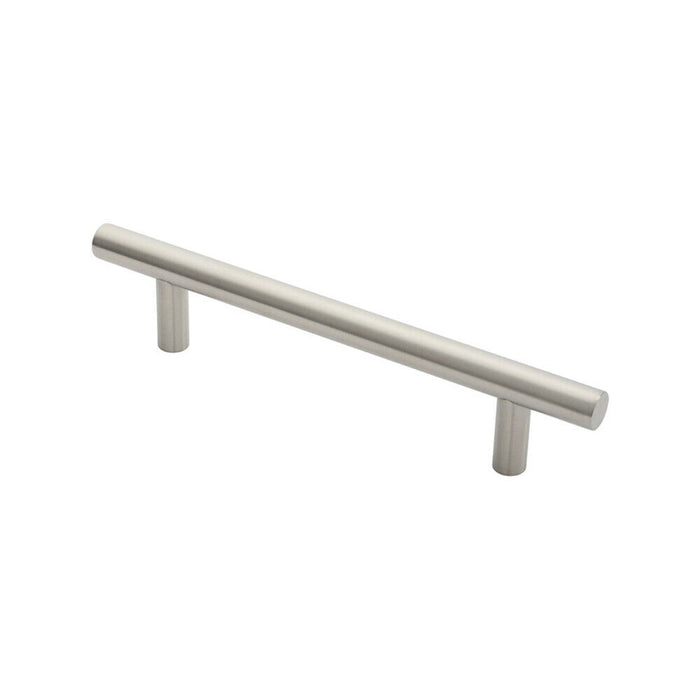 Straight T Bar Door Pull Handle 325 x 19mm 225mm Fixing Centres Satin Steel Loops