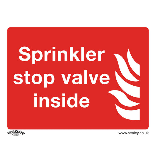 10x SPRINKLER STOP VALVE Health & Safety Sign Self Adhesive 200 x 150mm Sticker Loops