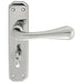Door Handle & Bathroom Lock Pack Chrome Heavy Duty Prism Thumb Turn Backplate Loops