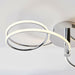 LED Semi Flush Ceiling Light 32W Warm White Chrome Infinity Hoop Strip Feature Loops