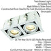 Double Square Adjustable Head Ceiling Spotlight Silver GU10 7W Box Downlight Loops