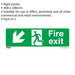 1x FIRE EXIT (DOWN LEFT) Health & Safety Sign Rigid Plastic 300 x 100mm Warning Loops