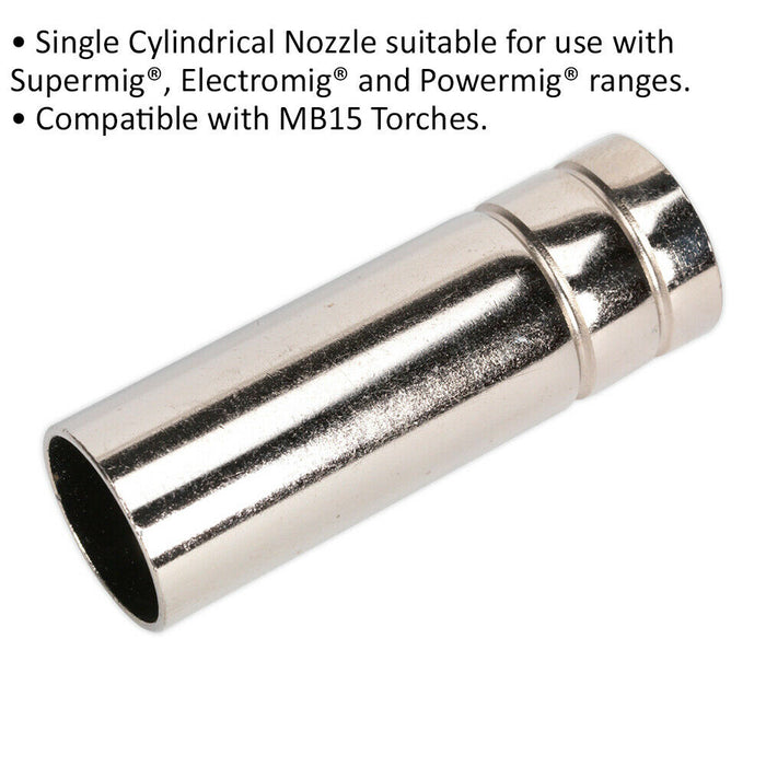 Cylindrical Nozzle - Suitable for MB15 Torches - MIG Welding Torch Nozzle Loops