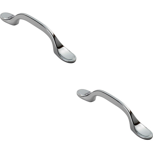 2x 128mm Shaker Style Cabinet Pull Handle 76mm Fixing Centres Polished Chrome Loops