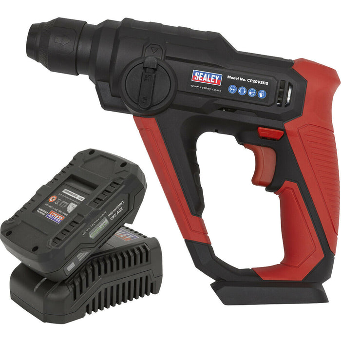 20V Rotary Hammer Drill - SDS Plus Chuck - Includes 2Ah Battery & Charger - Bag Loops