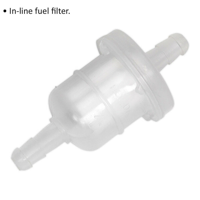 10 PACK Small In-Line Fuel Filter - 8mm Diameter Inlet & Outlet - Fuel Cleaning Loops