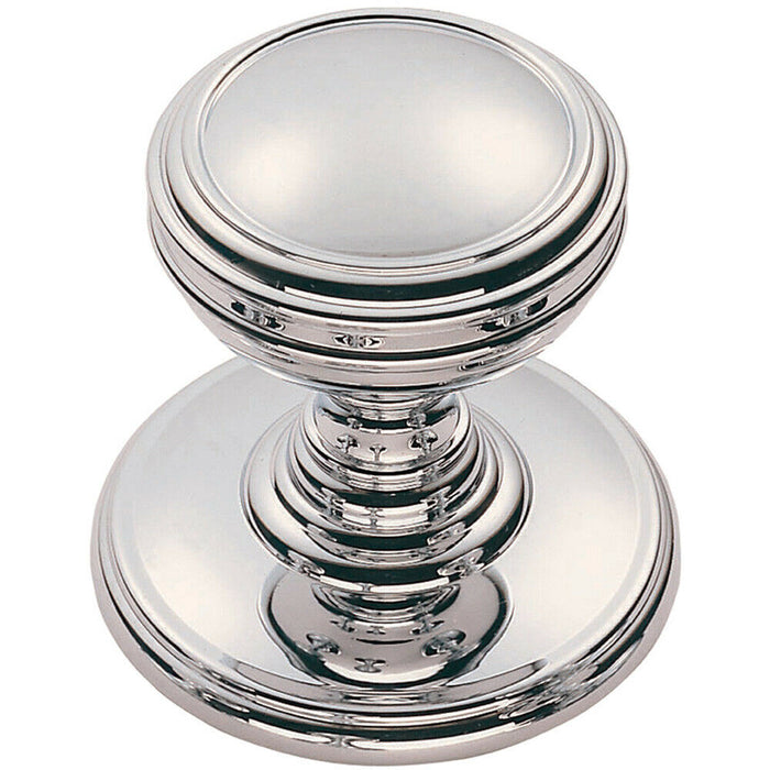 2x Ringed Tiered Cupboard Door Knob 30mm Diameter Polished Chrome Cabinet Handle Loops
