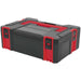 445 x 310 x 150mm Stackable Tool Box - Portable RED ABS Storage Case / Chest Loops