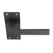 Door Handle & Bathroom Lock Pack Matt Bronze Square Lever Thumb Turn Backplate Loops