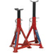 PAIR 2.5 Tonne Axle Stands - Full Width Crutch - 342mm to 500mm Working Height Loops