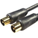 2m Male to Plug Aerial Cable Gold & Shielded Coaxial Coax Lead TV Freeview Box Loops