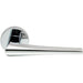 PAIR Straight Wedge Shaped Handle on Round Rose Concealed Fix Satin Chrome Loops