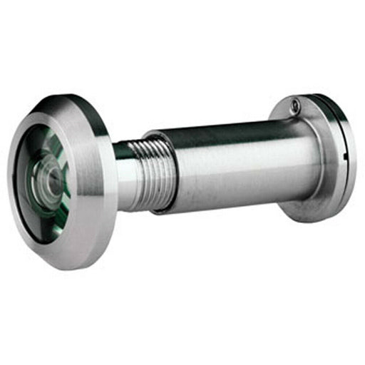 External Door Peephole Crystal Lens 180 Degree Viewing Angle Satin Steel Loops