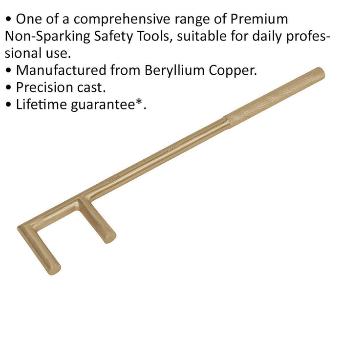 55 x 450mm Non-Sparking Valve Handle - Precision Cast - Beryllium Copper Loops