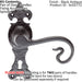 2x PAIR Forged Curled Lever Handle on Lock Backplate 167 x 51mm Black Antique Loops
